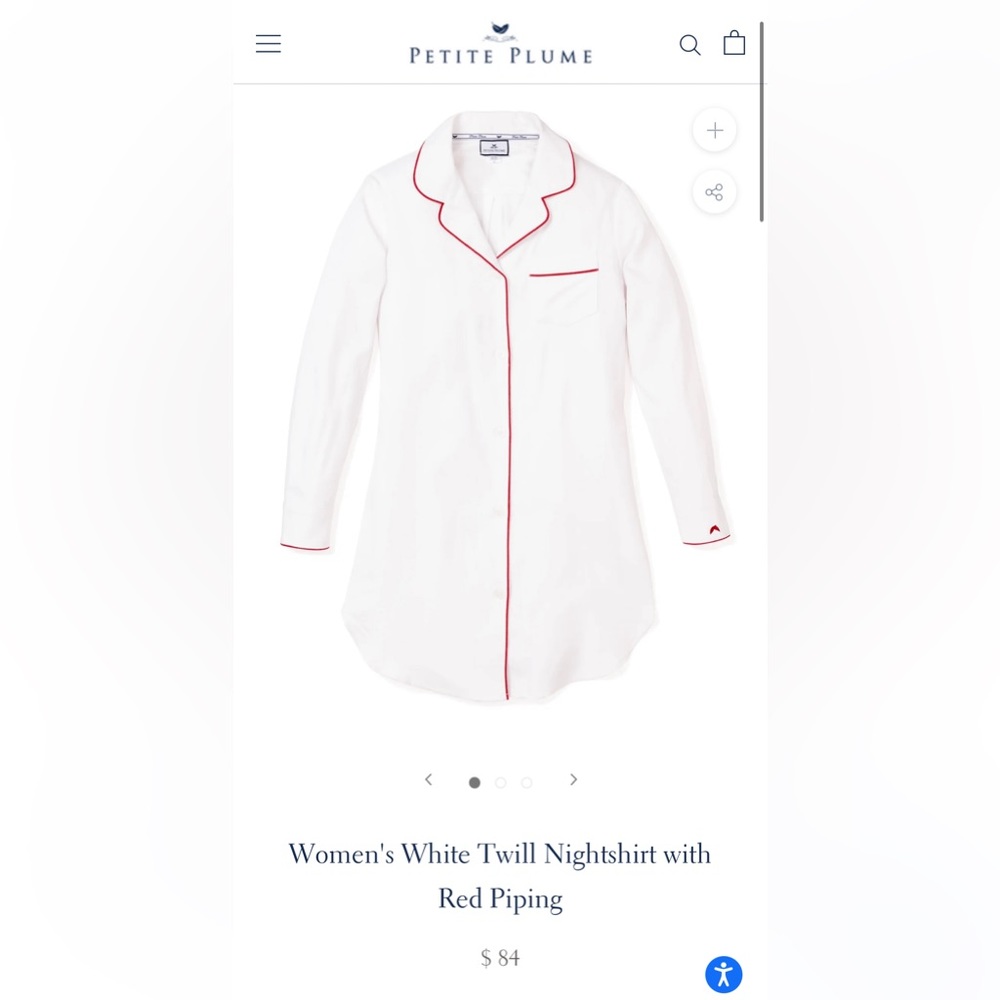 Petite Plume Women’s Nightshirt Size Small